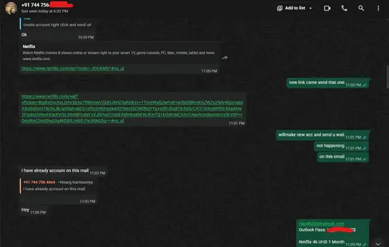 Delivery proof for Netflix UHD 1 Month — Account created live