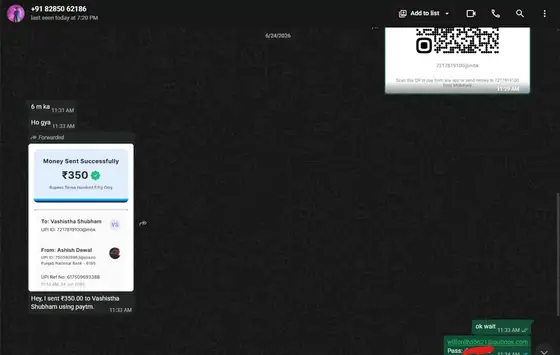 Delivery proof for Premium Account — ₹350 Paytm — credentials shared